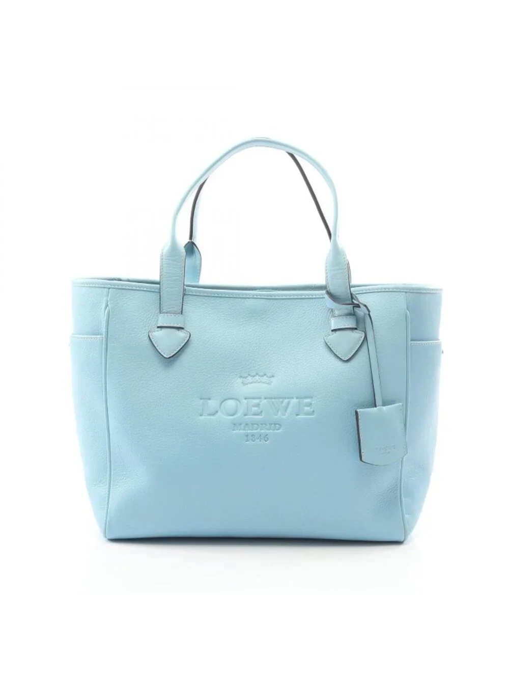 Loewe Tote Heritage Aqua Blue Leather